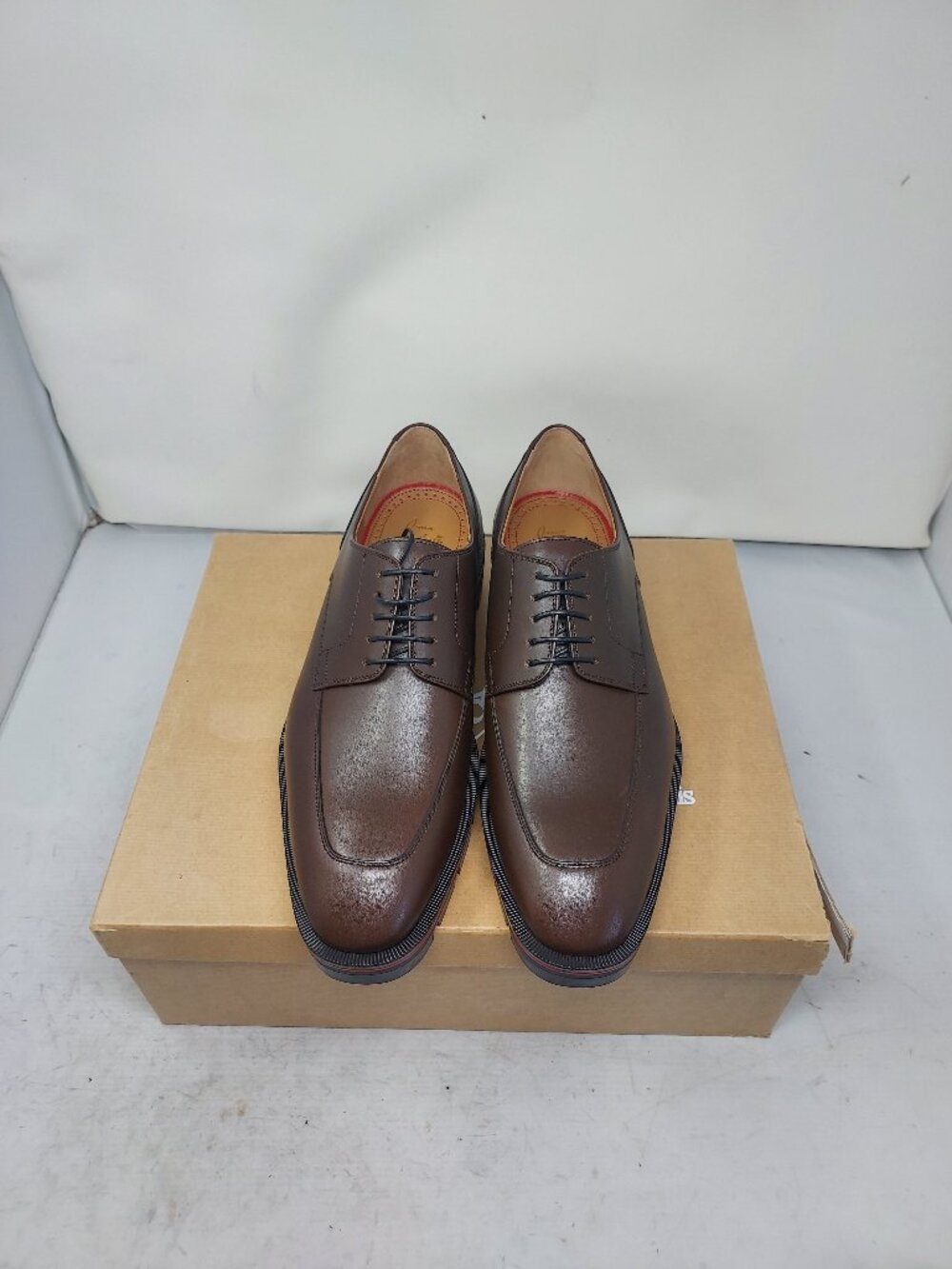 CHRISTIAN LOUBOUTIN Brown Davisol Leather Derby Shoe - Picture 6 of 10